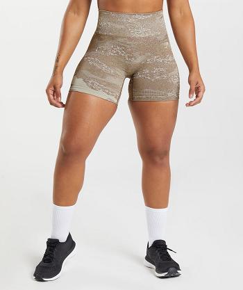 Gymshark Adapt Camo Seamless Shorts Dam Grå Bruna | SE 2385ILH